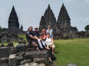 at Prambanan temple part of Yogya tour